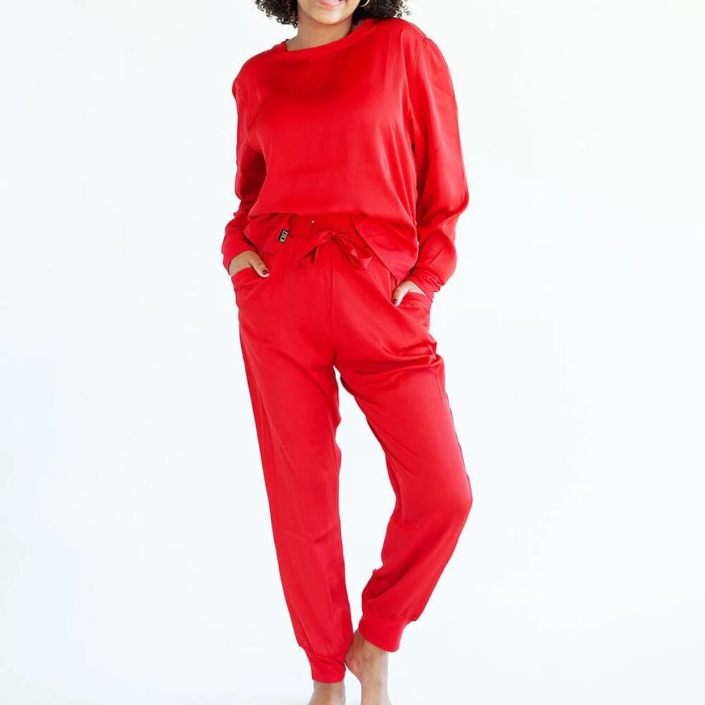 Red Satin Pajamas by Rouge the Label